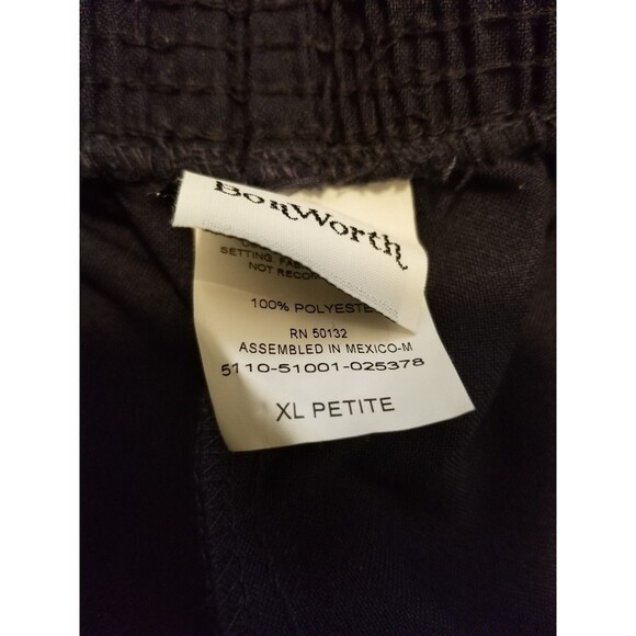Bon Worth Women's Pants Navy Blue Elastic Waist Pockets New Tags Size Petite XL - Picture 6 of 6